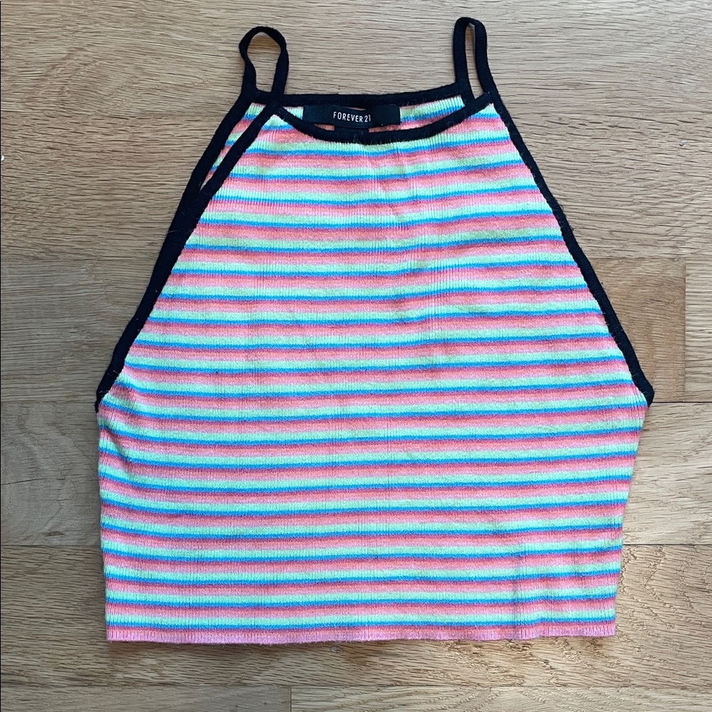 Forever 21 Multicolor Striped Tank Top